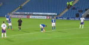 Chesterfield prepare to start the second period