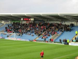 The away supporters