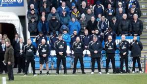 The Chesterfield dugout take part in the silence