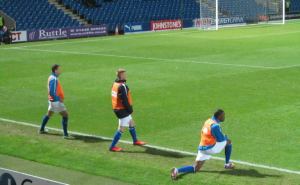 The Chesterfield substitutes warm up