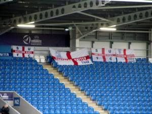 Flags on the away end