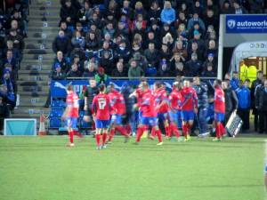 Dagenham celebrate the equaliser