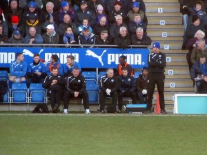 Paul Cook on the touchline