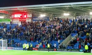 The visitors celebrate a hard fought draw