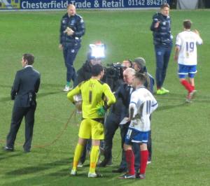 Interviews on the pitch