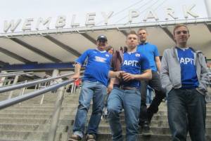 Walking down the steps and on to Wembley way