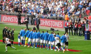 Handshakes before the game