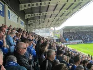 Excited fans in the  East Stand
