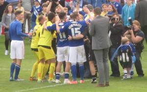 The players enjoy the title