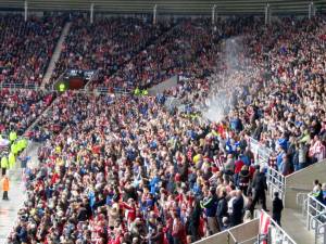 Still a party atmosphere amongst the Sunderland fans