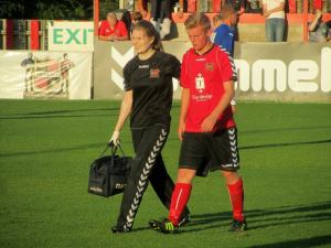 A Sheffield payer is brought off after treatment
