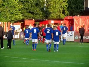 The players head in at the break