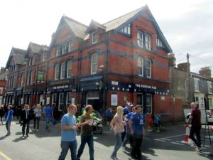 A pub filled with Blues supporters
