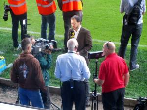 TV presenters at pitchside