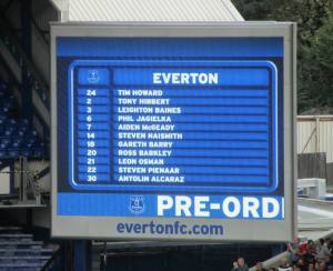 The Everton line-up