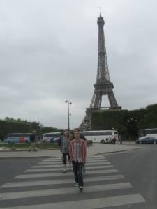 Crossing the road...