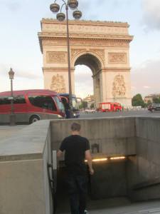 Heading down the underpass which leads to the monument