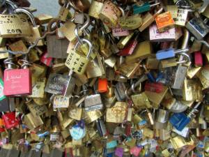 Some of the many 'love locks'