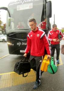 The United players arrive